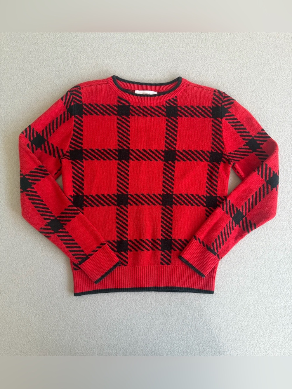 Charter Club Striped Pullover Crewneck Sweater Medium Girls Red/Black